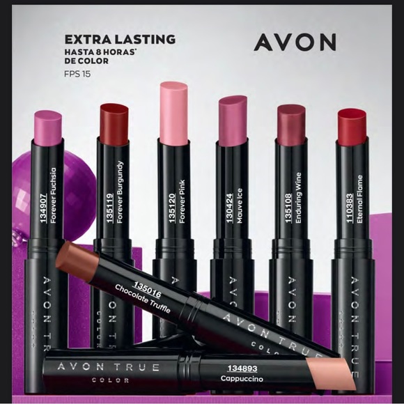 Avon Extra Lasting Lipsticks (2) Forever Burgundy - Picture 3 of 6